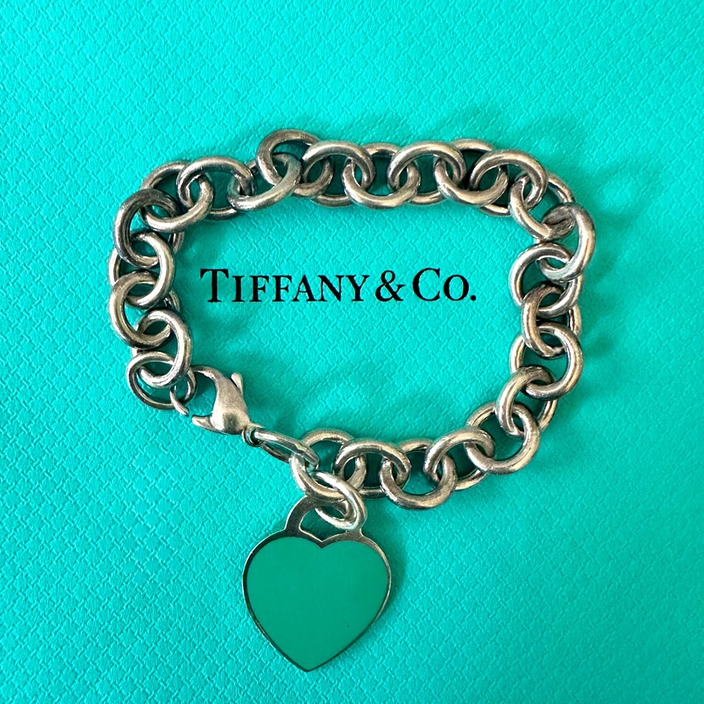 Tiffany & Co. | Please Return to Blue Enamel Bracelet Silver 925 Auth w/Bag